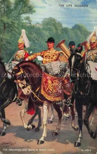 AK / Ansichtskarte LEIGH Conrad Kuenstlerkarte UK THE Drummer Band in State Dress Pferde 