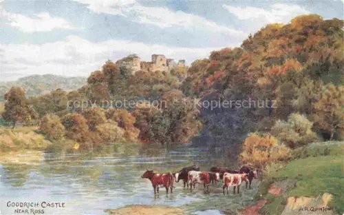 AK / Ansichtskarte QUINTON Alfred Robert ARQ (1853-1934) Kuenstlerkarte Nr. 1387 Goodrich Castle Nears Ross Kuehe England