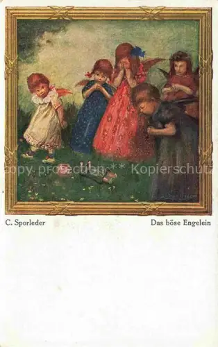 AK / Ansichtskarte SPORLEDER C. Kuenstlerkarte das Boese Engelin Kinder