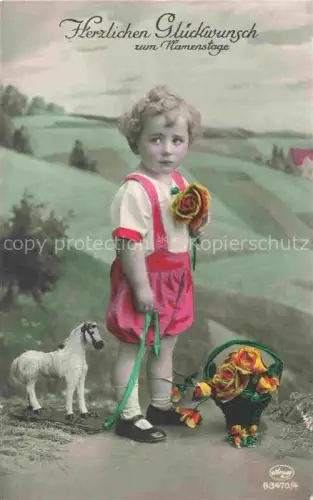 AK / Ansichtskarte Foto Amag Nr. 63470/4 Namenstage Kind Spielzeug 