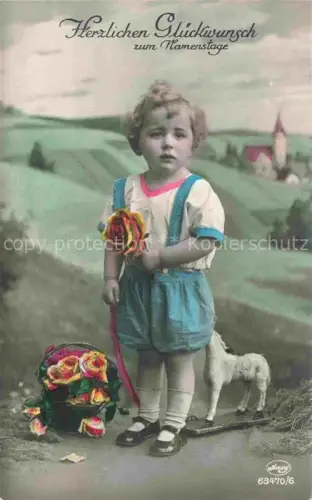 AK / Ansichtskarte Foto Amag Nr. 63470/6 Kind Namenstage Spielzeug 