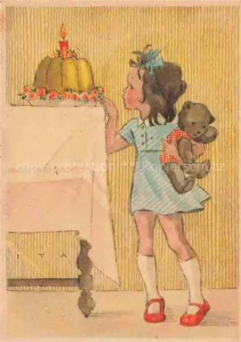 AK / Ansichtskarte Spielzeug Toy Juet Juguete-- Teddy  Kind Kuchen 