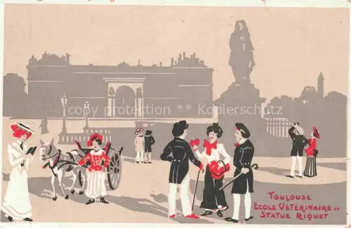 AK / Ansichtskarte TOULOUSE 31 Haute-Garonne Ecole Vétérinaire et Statue Riquet Kuenstlerkarte