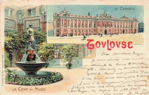 AK / Ansichtskarte TOULOUSE 31 Haute-Garonne Le Capitoles La Cour du Musée Fontaine Kuenstlerkarte