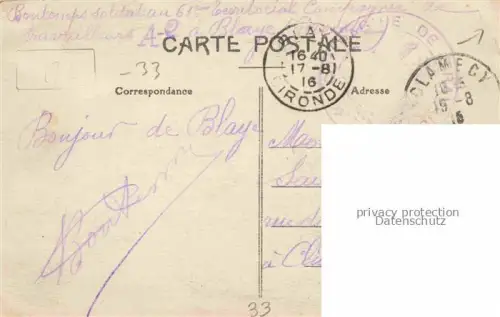 AK / Ansichtskarte Blaye 33 Gironde Vue générale du port Feldpost