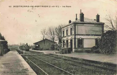 AK / Ansichtskarte Montauban-de-Bretagne Rennes 35 Ille-et-Vilaine La Gare Train