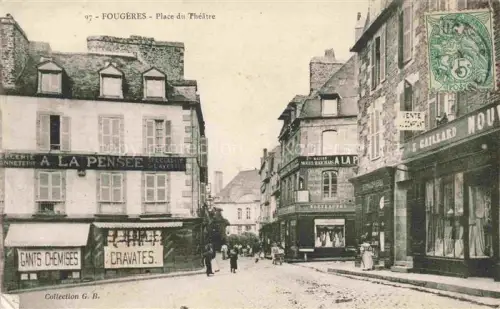 AK / Ansichtskarte Fougeres 35 Ille-et-Vilaine Place du Théâtre