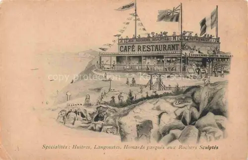 AK / Ansichtskarte Rotheneuf Saint-Malo 35 Ille-et-Vilaine Café Restaurant Kuenstlerkarte