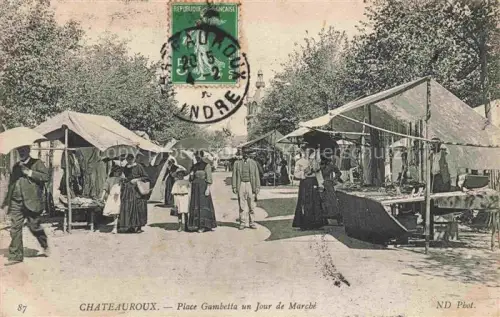 AK / Ansichtskarte CHATEAUROUX 36 Indre Place Gambetta un jour de marché