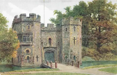 AK / Ansichtskarte QUINTON Alfred Robert ARQ (1853-1934) Kuenstlerkarte Nr. 3053 Palace Drawbridge Welles England  