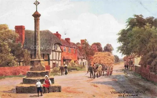 AK / Ansichtskarte QUINTON Alfred Robert ARQ (1853-1934) Kuenstlerkarte Nr. 1327 Village Cross Wyre Evesham Kinder England 