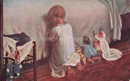 AK / Ansichtskarte Puppen Dolls Poupees Munecas Spielzeug Kind Gebet Priere 