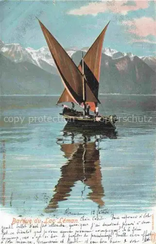AK / Ansichtskarte Lac Leman Genfersee GE Segelpartie