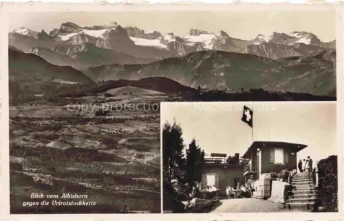 AK / Ansichtskarte Albishorn 915m ZH Bergwirtschaft Albishorn Urirotstockkette