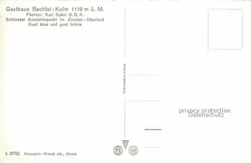 AK / Ansichtskarte Bachtel-Kulm Bachtelkulm 1110m ZH Aussichtsturm Gasthaus Bachtel Kulm