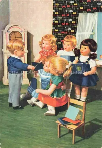 AK / Ansichtskarte Puppe Doll Poupee Kinderspielzeug Schule 