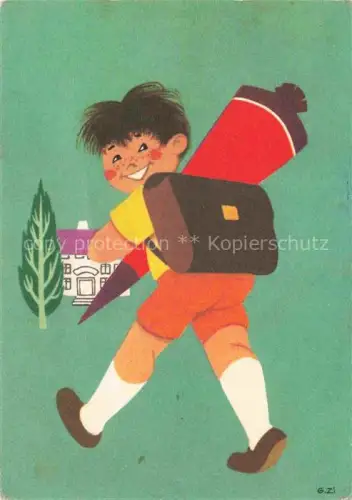 AK / Ansichtskarte Schule School Ecole Escuela Scuola-- Schulanfang Zuckertuete 