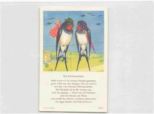 AK / Ansichtskarte IBM BOHATTA-MORPURGO Ida (1900-1992) Kuenstlerkarte Nr. 3825 Die Dorfschwalbe 
