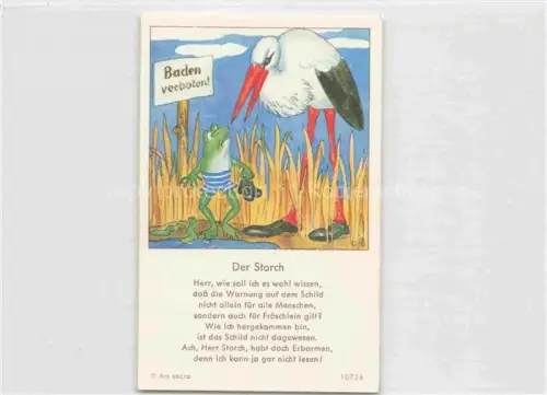 AK / Ansichtskarte IBM BOHATTA-MORPURGO Ida (1900-1992) Kuenstlerkarte Nr. 10736 Der Storch Frosch