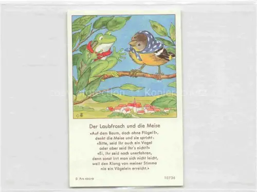 AK / Ansichtskarte IBM BOHATTA-MORPURGO Ida (1900-1992) Kuenstlerkarte Nr. 10736 Der Laubfrosch und die Meise