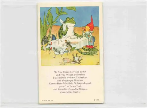 AK / Ansichtskarte IBM BOHATTA-MORPURGO Ida (1900-1992) Kuenstlerkarte Nr. 3424 Frosch Zwerg Fuer Frau Fliege Surr
