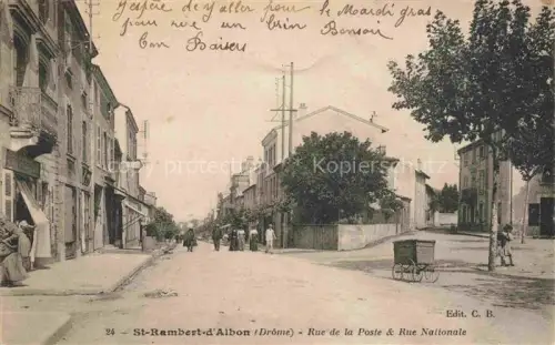 AK / Ansichtskarte St-Rambert-d Albon Valence 26 Drome Rue de la Poste et Rue Nationale