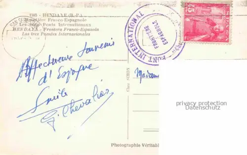 AK / Ansichtskarte HENDAYE 64 Pyrenees-Atlantiques Frontière Franco-Espagnole Les troix ponts internationaux