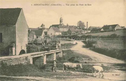 AK / Ansichtskarte Arnay-le-Duc 21 Cote-d Or Vue prise du Pont de Bois