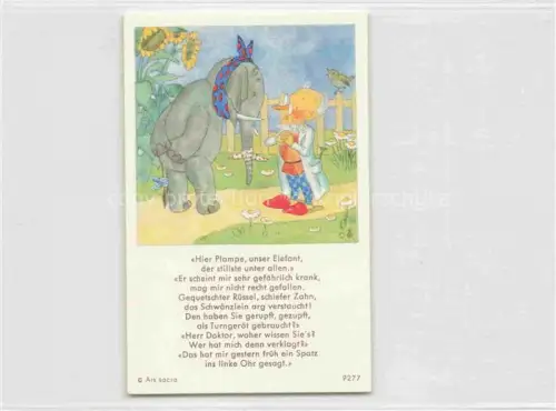 AK / Ansichtskarte IBM BOHATTA-MORPURGO Ida (1900-1992) Kuenstlerkarte Nr. 9277 Plampe Elefant Krank 