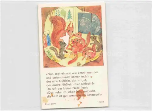 AK / Ansichtskarte IBM BOHATTA-MORPURGO Ida (1900-1992) Kuenstlerkarte Nr. 11728 Eichhoernchen Schule  