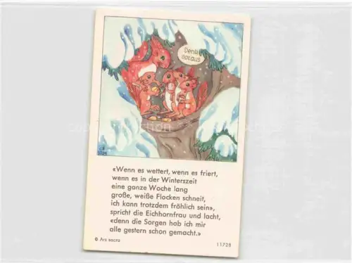 AK / Ansichtskarte IBM BOHATTA-MORPURGO Ida (1900-1992) Kuenstlerkarte Nr. 11728 Denk voraus Winter Eichhoernchen 