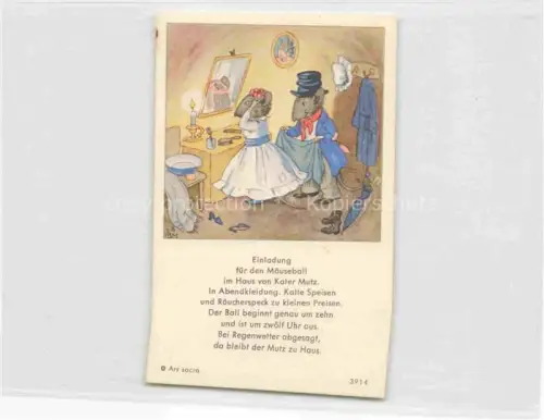 AK / Ansichtskarte IBM BOHATTA-MORPURGO Ida (1900-1992) Kuenstlerkarte Nr. 3914 Einladung Maeuseball 