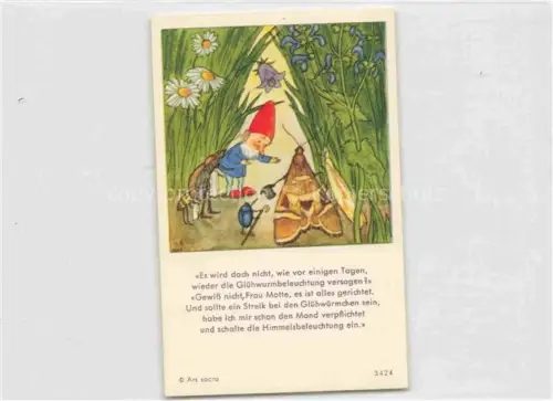 AK / Ansichtskarte IBM BOHATTA-MORPURGO Ida (1900-1992) Kuenstlerkarte Nr. 3424 Gluehwuermchen Beleuchtung Zwerg  