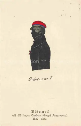AK / Ansichtskarte GoeTTINGEN  Niedersachsen Bismarck als Goettinger Student Corps Hannovera Original-Silhouette