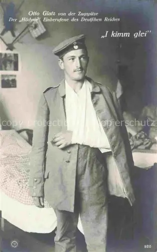 AK / Ansichtskarte GARMISCH-PARTENKIRCHEN Otto Glatz von der Zugspitze Der "Hoechste" Einberufene des Deutschen Reiches