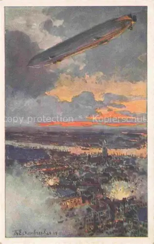 AK / Ansichtskarte Antwerpen ANVERS Zeppelin ueber der Stadt Deutscher Luftflottenverein Kuenstlerkarte