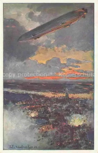 AK / Ansichtskarte Antwerpen ANVERS Zeppelin ueber der Stadt Deutscher Luftflottenverein Kuenstlerkarte