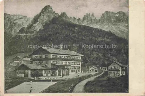AK / Ansichtskarte Blumau Prato all Isarco Bolzano Suedtirol IT Dolomitenhotel Weisslahnbad Kuenstlerkarte