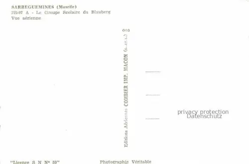 AK / Ansichtskarte Sarreguemines 57 Moselle Groupe Scolaire du Blauberg vue aérienne