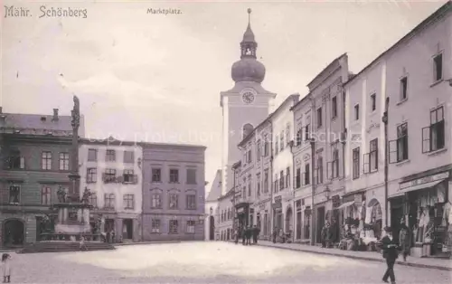 AK / Ansichtskarte Schoenberg Maehren Marktplatz Kirche