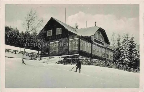 AK / Ansichtskarte Lindewiese Bad Lipova Lazne CZ Fichtensteinbaude des S.G.V. im Winter