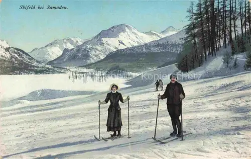 AK / Ansichtskarte Samaden Maloja GR Skifeld Wintersport Alpen