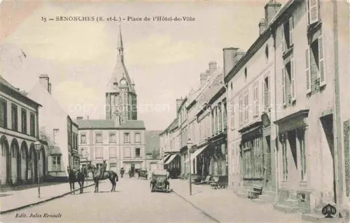 AK / Ansichtskarte Senonches 28 Eure-et-Loir Place de l'Hôtel de Ville Eglise
