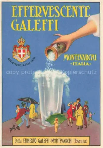 AK / Ansichtskarte Montevarchi Toscana IT Effervescente Galeffi Getraenk Kuenstlerkarte