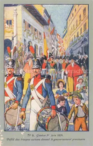 AK / Ansichtskarte GENEVE Genf GE Defile des troupes suisses devant le gouvernment provisoire