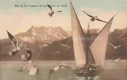 AK / Ansichtskarte Lac Leman Genfersee GE Barque du Leman et les Dents du Midi