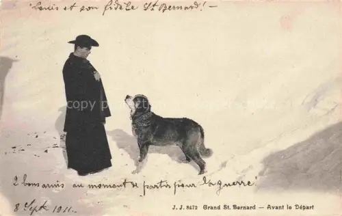 AK / Ansichtskarte Grand St Bernard VS Avant le Depart
