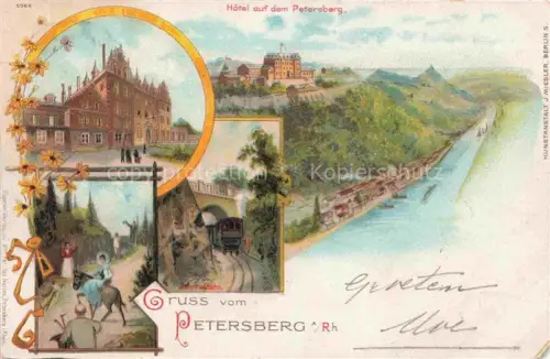 AK / Ansichtskarte Petersberg  Koenigswinter NRW Hotel auf dem Petersberg Panorama Zahnradbahn