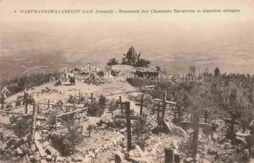 AK / Ansichtskarte Hartmannswillerkopf Hartmannsweilerkopf 68 Haut-Rhin Monument des Chasseurs Bavarvois et cimetiere militaire