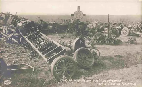 AK / Ansichtskarte Le Pave VERDUN 55 Meuse Grab einer deutschen Kraftwagenkolonne bei Le Pave 